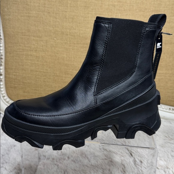 SOREL |  Brex Waterproof Chelsea Boot in black full-grain leather. Size 7, NWT - Picture 2 of 15